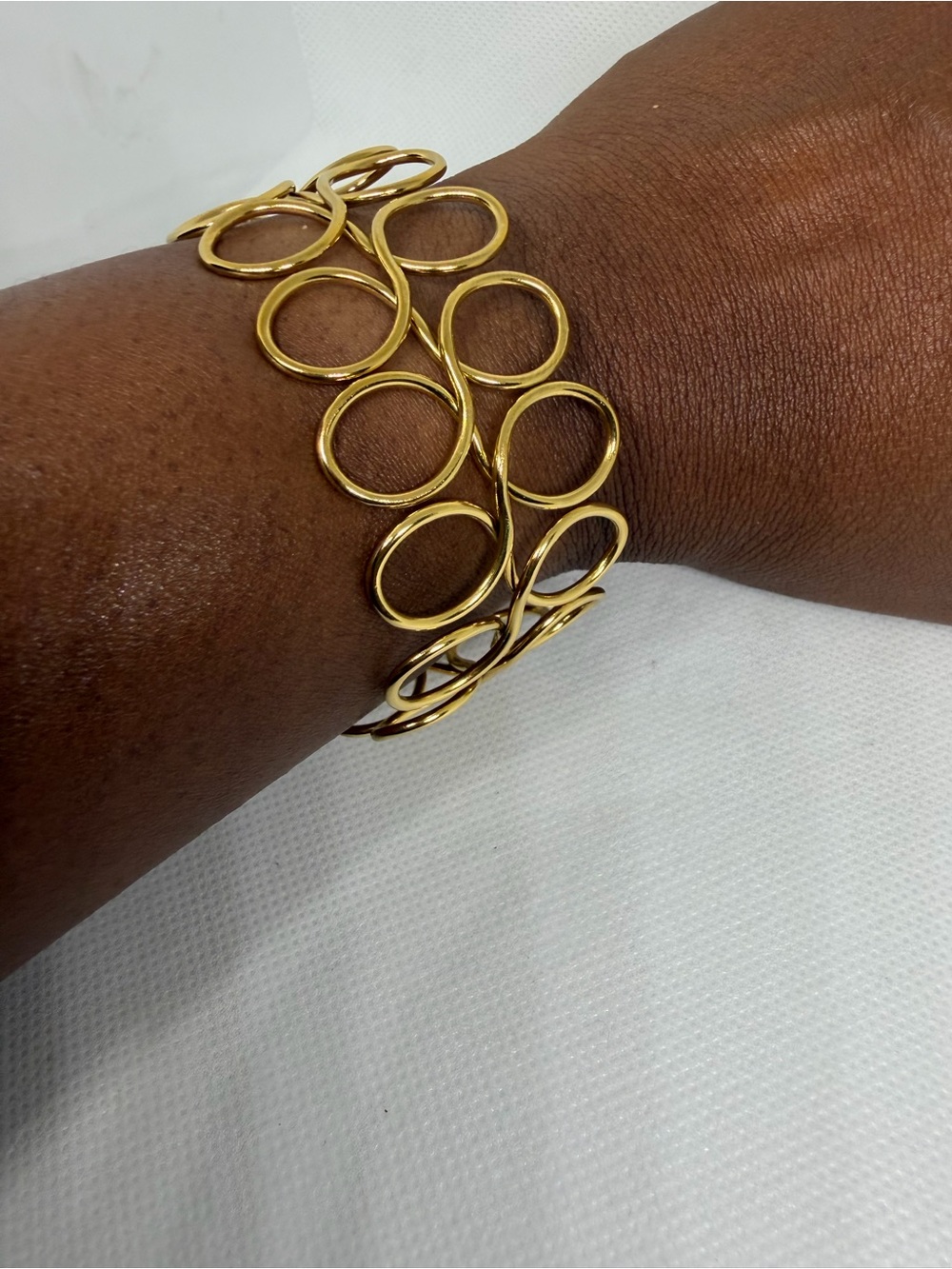 Gold Open Circle Link Bracelet - Women Jewelry Stainless Steel